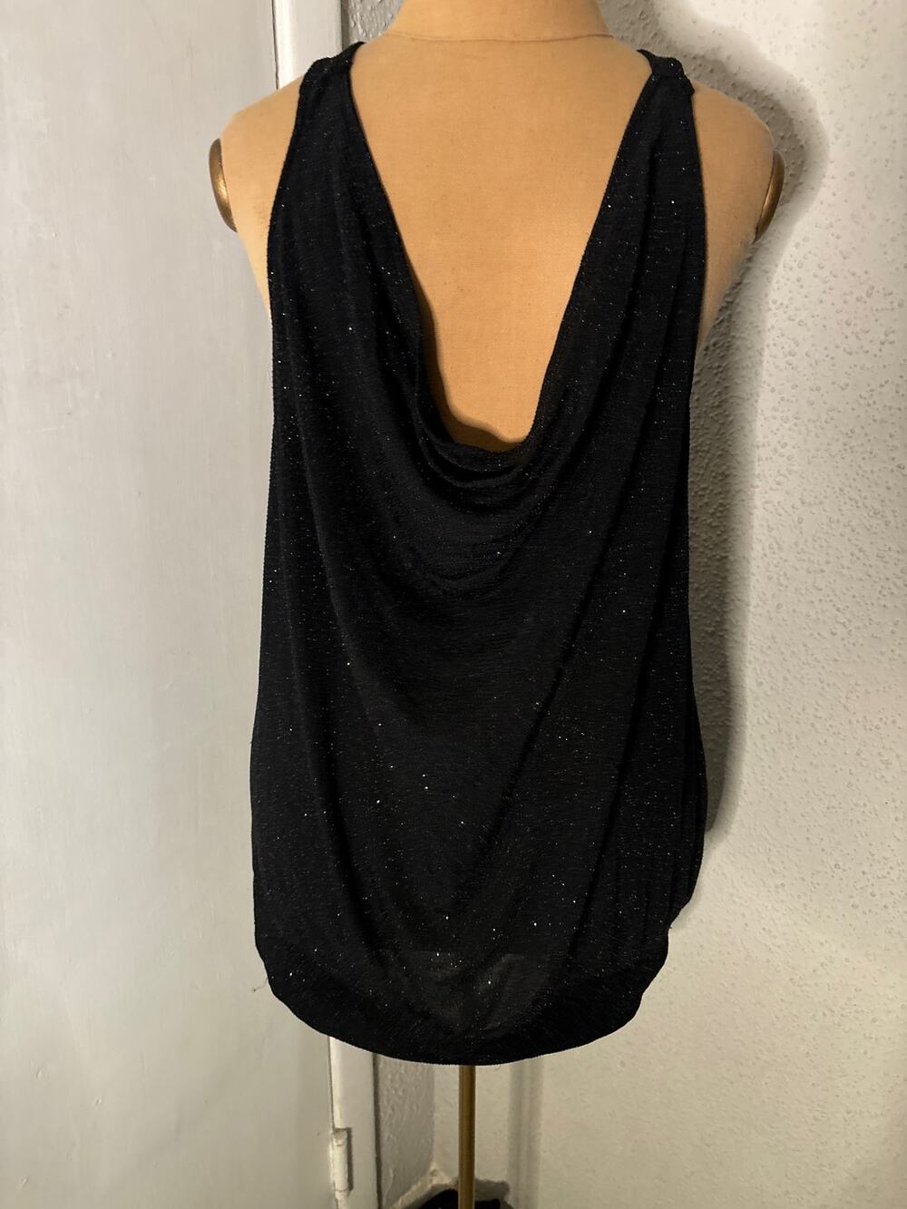 Lane Bryant Sparkly Racerback Cowl Front Tank Top 14/16 Mobwife Festival